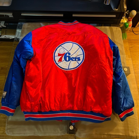 Philadelphia 76ers Bomber Satin Jacket XXL G-III Carl Banks NBA Basketball - Picture 2 of 5